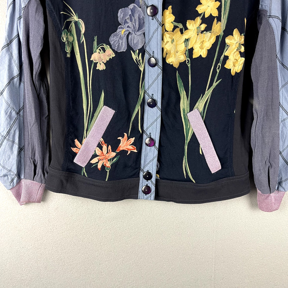 Carole Little Jacket Womens 14W Floral Mixed Print Media Art to Wear Artsy - Picture 3 of 16